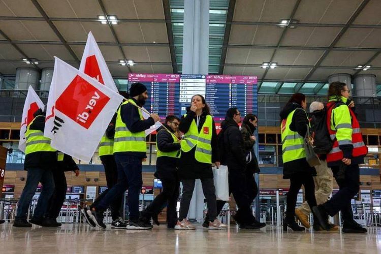 Nationwide strikes in germany severely reduce air, train travel