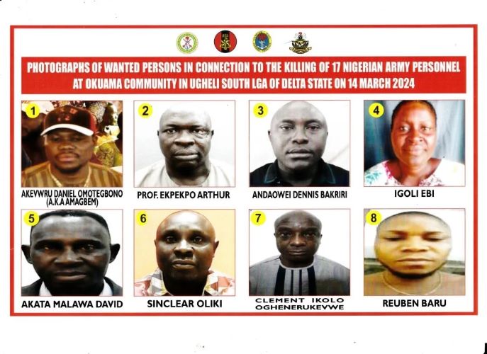 DHQ declares 8 persons wanted over killing of soldiers, 1 surrenders