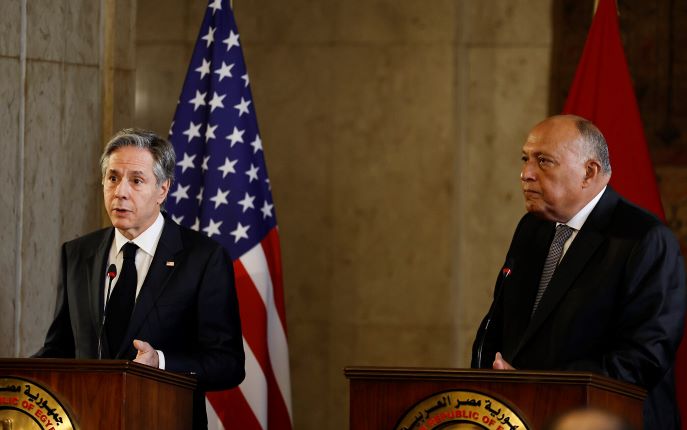 U. S. , egypt, foreign ministers, call for ceasefire, between hamas, israel