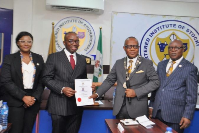 Chartered institute of stockbrokers inducts zenith bank md as associate member