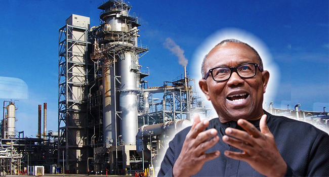 Support dangote refinery, don't vilify it, peter obi urges govt