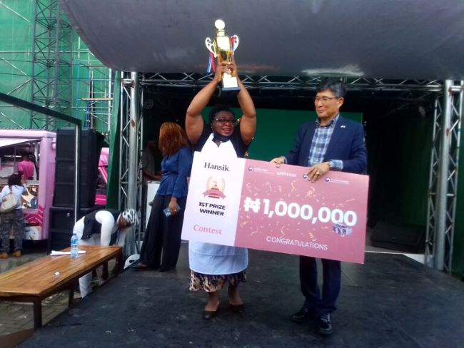 Patience berepele is winner of korean cooking contest