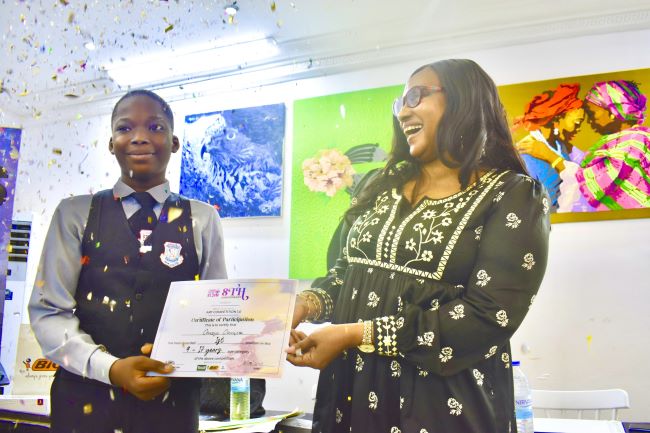 Otukoya oluwajoba wins main prize at lagostalks children arts competition