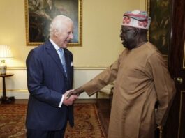 Tinubu received by King Charles III at Buckingham Palace